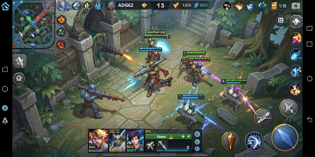 Tampilan gameplay yang mendebarkan dari ADG62 dengan strategi yang kompleks.