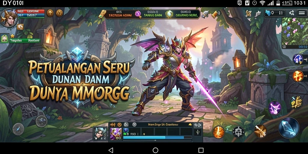Tampilan seru dari gameplay MMORPG DY01 yang memikat.