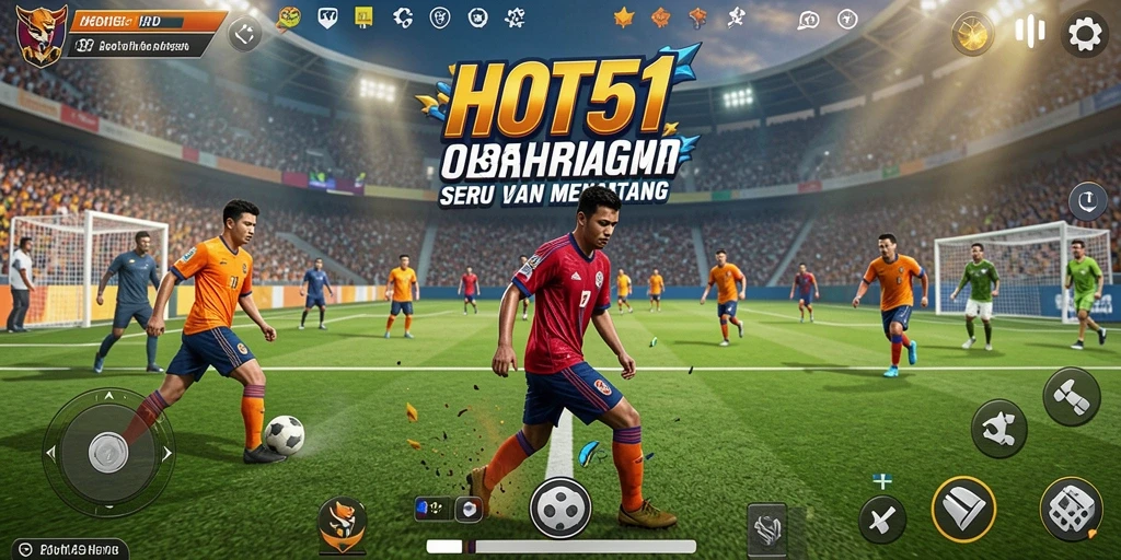 Screenshot gameplay HOT51 menampilkan aksi seru dalam permainan olahraga.