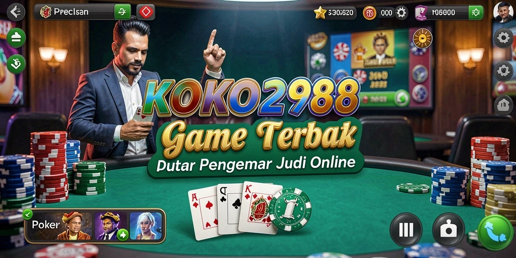 Tampilan gameplay seru Poker di KOKO288 dengan grafis mendetail.