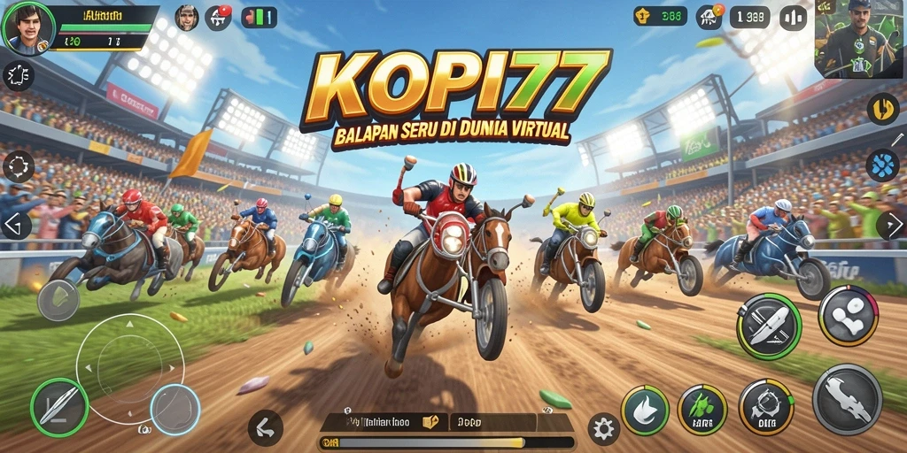 Tampilan utama gameplay KOPI77 dengan aksi balapan mendebarkan.