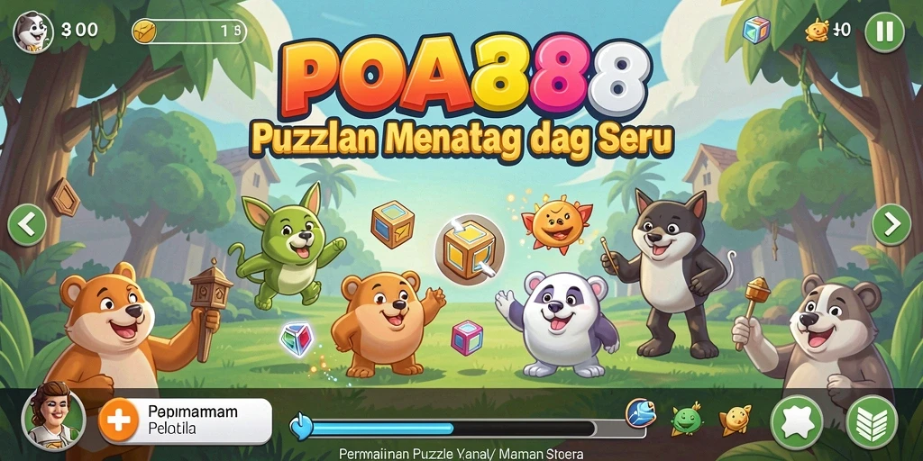 Tampilan gameplay seru dari POA88 dengan tantangan Puzzle.