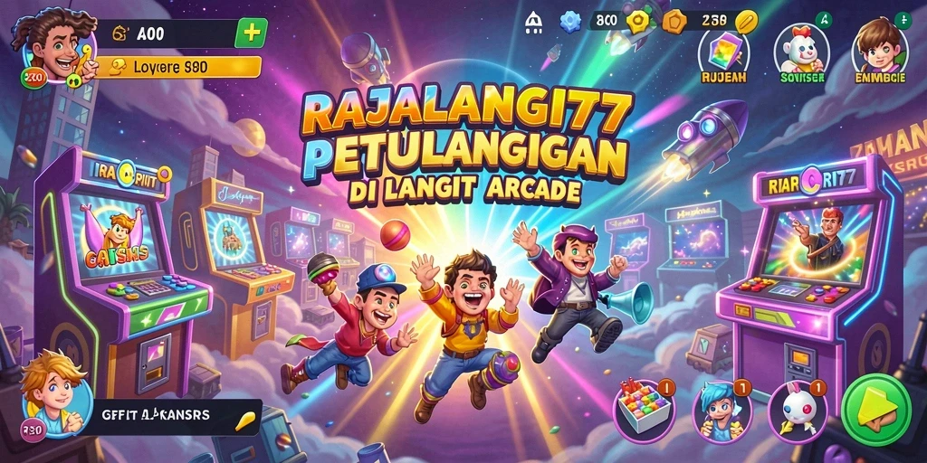 Tangkapan layar gameplay RAJALANGIT77 menunjukkan aksi seru di langit.