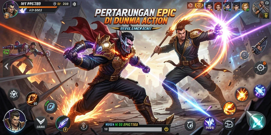 Tampilan gameplay seru dari aksi pertarungan di RP6789.