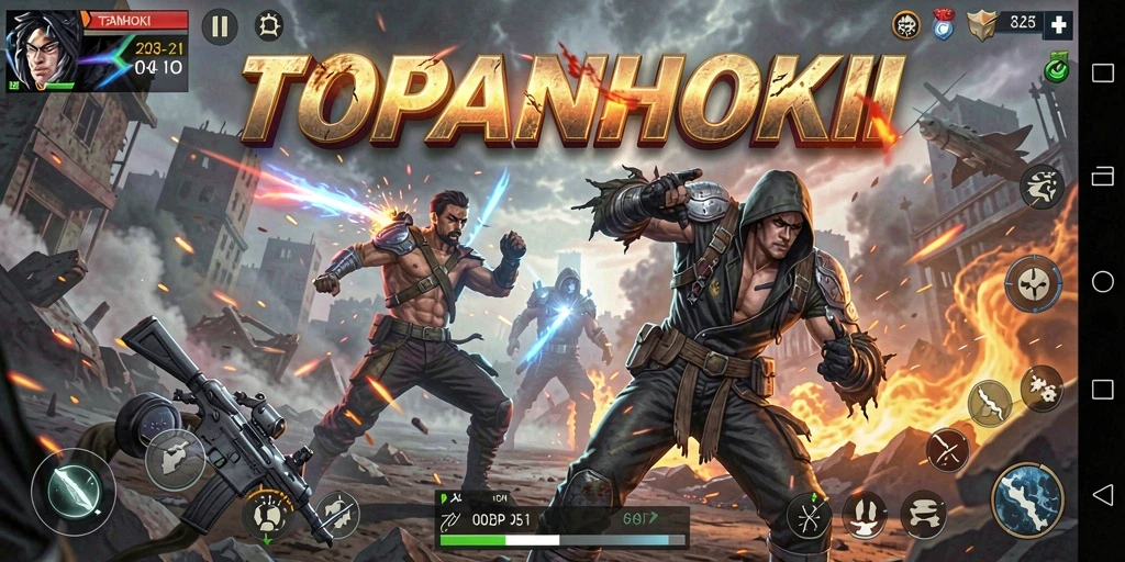 Gameplay menegangkan di arena pertarungan TOPANHOKI.