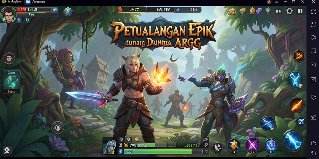 Tangkapan layar gameplay UH77 menampilkan aksi seru di dunia fantasi.